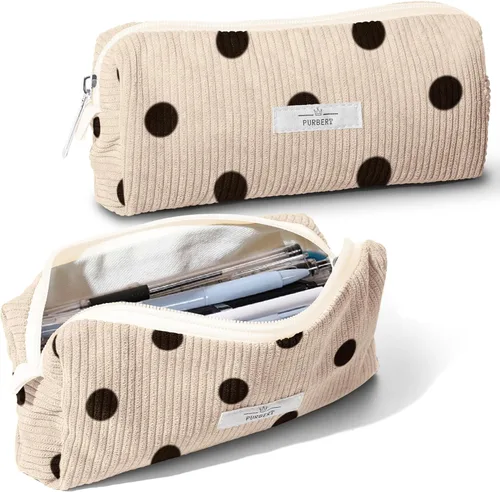 Vista 15 de Bolsa para Lápices Estuche para Bolígrafos, Organizador Pequeño de Pana Suave para Lápices con Cremallera, Lindo Estuche para Lápices Artículos