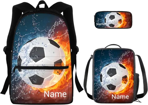 Vista 234 de FOR U DESIGNS Fuego baloncesto impreso niños escuela mochilas viaje mochila libro bolsa