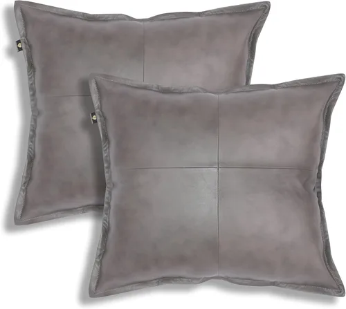 Vista 27 de LL LEATHER LOVERS Funda de almohada de piel de cordero - Funda de cojín para sofá, fundas decorativas para sala de estar y dormitorio, 20 x 20 Negro