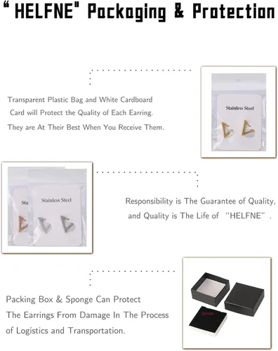 Vista 3 de HELFNE Aretes de cartílago hechos a mano con triángulo de oro de 14 quilates para mujer de oro real pequeños aretes geométricos de plata