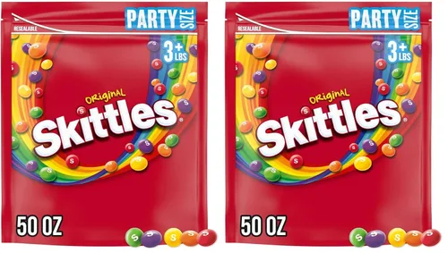 Vista 10 de Caramelos Skittles, Original Fruity Candy Party - Bolsa de tamaño fiesta, 50 onzas