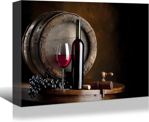 Vista 38 de Denozer - Lienzo decorativo para cocina, diseño de vino tinto (16.0 x 12.0 in)