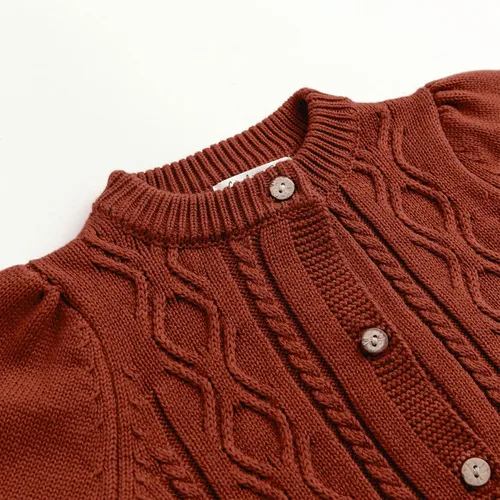 Vista 3 de Simplee kids Cárdigan de otoño e invierno para bebés y niñas pequeñas