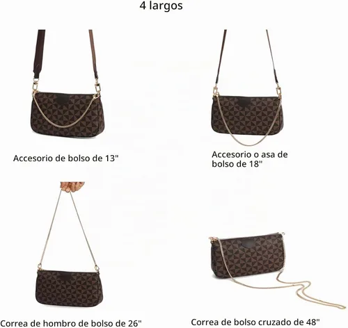 Vista 6 de Yichain Mini Linda Correa de Cadena de Bolso de Mano Correa de Repuesto para Bolso de Mano con Hombro Accesorios de Encanto (Oro Antiguo, 33 cm)