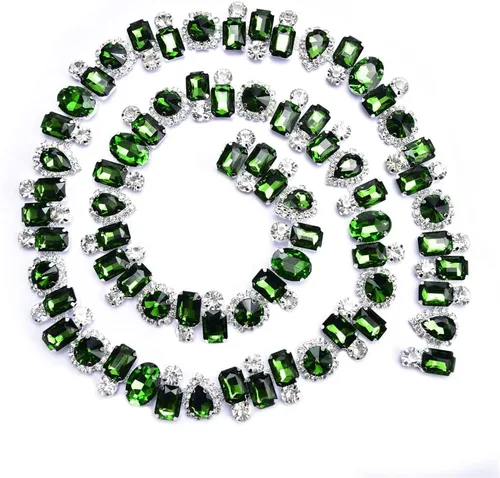 Vista 7 de Cadena de garra de diamantes de imitación de flor de 1 yarda Soldadura Código de cristal de diamante Recorte DIY Collar Cinta Ropa Accesorios