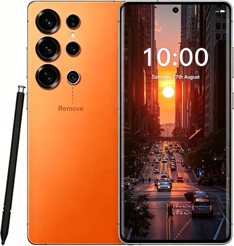 Vista 10 de Teléfonos desbloqueados, teléfono celular C24 Ultra Android 14, teléfono inteligente 8G+256G, Snapdragon 8 Gen3/6800mAh carga rápida/pantalla de 6.8