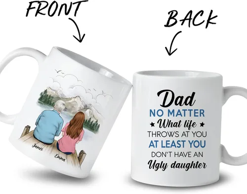 Vista 2 de Gossby Taza personalizada para padre - Regalos para padre, regalos para padre, mejores tazas de café para padre, taza personalizada para papá. Padre