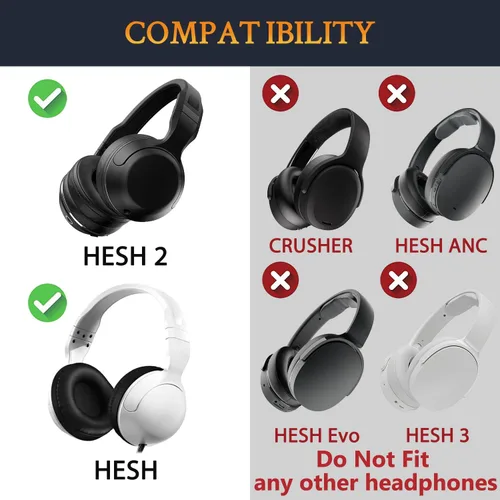 Vista 2 de SOULWIT Almohadillas para auriculares Skullcandy Hesh/Hesh2 - CG Negro