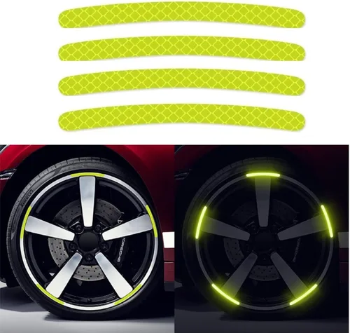 Vista 10 de 100 calcomanías reflectantes para llantas de automóvil, impermeables, reflectantes, para llantas, tiras decorativas de seguridad para automóvil, #2