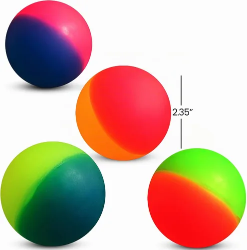Vista 2 de Jumbo Super Bouncy Balls (Pack) - 2.35-Inch Assorted Color Rubber Balls