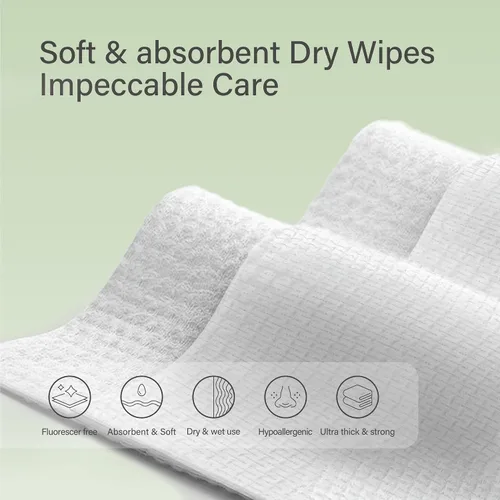 Vista 3 de Unifree Toallas faciales I Towel I Dry Wipes I Makeup Remover I Clean Facial Pañuelos en caja, tamaño grande 11.8 x 9.8 pulgadas, 50 unidades por