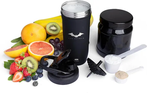 Vista 6 de Smartshake DC COMICS Reforce - Botella mezcladora de proteínas de acero inoxidable de 900 ml 30 oz - Tapa de rosca a prueba de fugas - Sin BPA