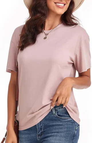 Vista 4 de Camisetas de verano rasgadas de manga corta para mujer, estilo túnica casual