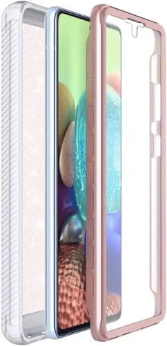 Vista 4 de Funda para Samsung Galaxy A71 5G UW (no compatible con Samsung A71 5G) de cuerpo completo, a prueba de golpes, con protector de pantalla integrado