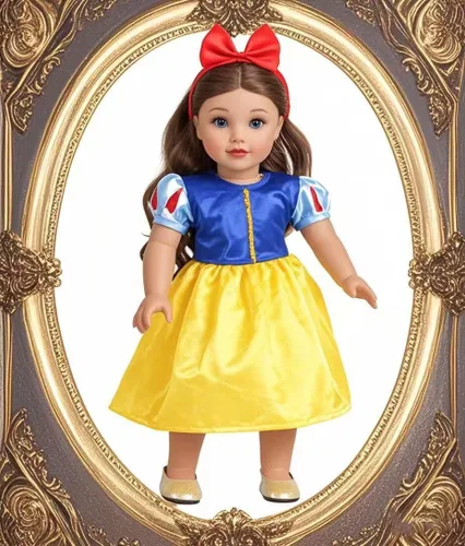 Vista 4 de Ropa de muñeca de 18 pulgadas, 6 juegos de vestidos de princesa, accesorios para disfraz de Jasmine Aurora Belle Blancanieves para muñecas de 18