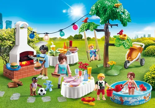 Vista 2 de PLAYMOBIL Conjunto de construcción de fiesta de inauguración de la casa