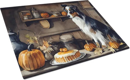 Vista 95 de Caroline's Treasures DAC1720LCB Affenpinscher - Tabla de cortar de vidrio con calabazas para cocina de otoño, grande, decorativa, de vidrio
