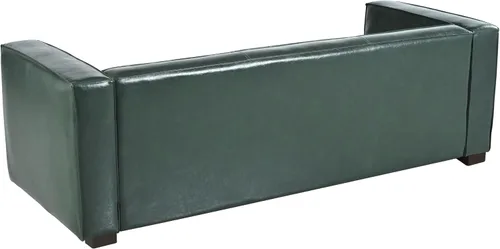 Vista 6 de Sofá de asiento profundo moderno de 3 plazas con patas de madera de abedul, sofá de cuero de 80.25 pulgadas, sofá tapizado suave para sala de estar