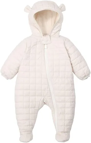 Vista 13 de DDY Traje de nieve para bebé niña niño de 0 a 3 meses, chaqueta de plumón con capucha, mameluco para bebé, mameluco para invierno, color gris