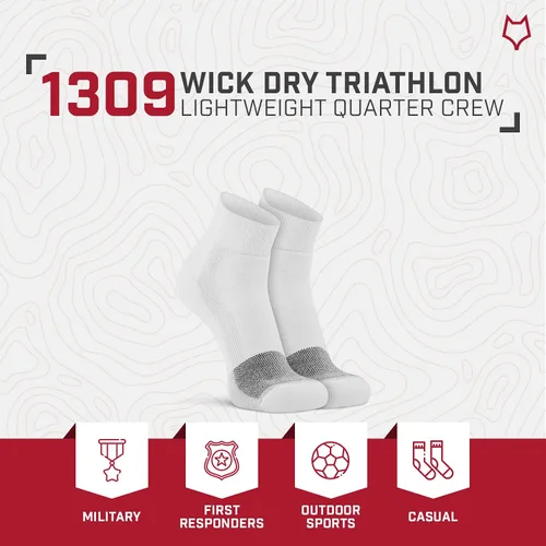 Vista 5 de Fox River Wick Dry Triathlon White Quarter 14 Crew calcetín