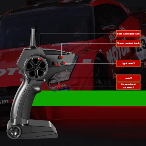 Vista 6 de GoolRC Coche de Deriva RC, Coche de Carreras RC de Alta Velocidad 1:16 4WD 40KM/H, Coche Deportivo Eléctrico de Deriva de 2.4GHz con Faro, Negro