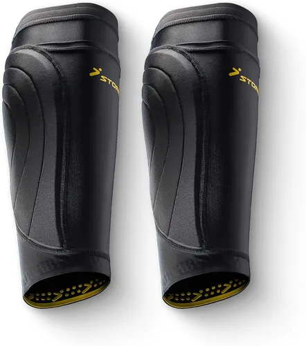 Vista 8 de Storelli BodyShield - Espinilleras de compresión para fútbol, transpirables, absorben el sudor, protección contra impactos, 1 par Blanco
