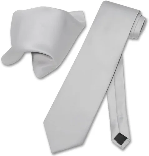 Vista 3 de Vesuvio Napoli Solid Color NeckTie & Handkerchief Pocket Square Men's Neck Tie Hanky Set Verde Aqua