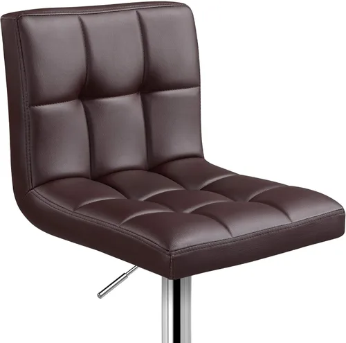 Vista 5 de Topeakmart Taburetes de bar modernos de altura ajustable, taburete giratorio de piel sintética, silla trasera de isla de cocina, taburete giratorio
