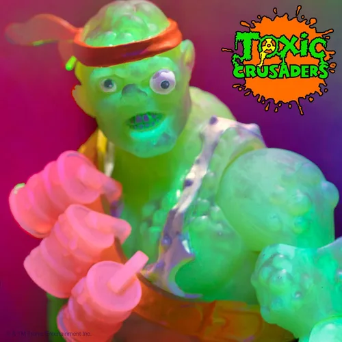Vista 2 de Super7 Toxic Crusader Ultimates: figura de acción de Toxie de rabia roja radiactiva, multicolor