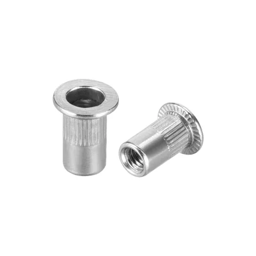 Vista 6 de uxcell M3 304 Tuercas de remache de acero inoxidable Inserto de cabeza plana 10 PC