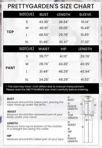 Vista 6 de PRETTYGARDEN Womens 2 Piece Long Sleeve Corduroy High Waist Tracksuit
