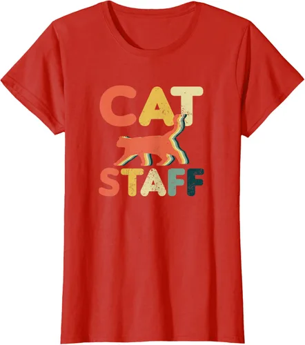 Vista 52 de Cat Servant Design Vintage Retro Staff Gift T-Shirt for Men Women