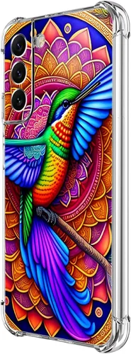 Vista 34 de Funda para Galaxy S21 FE 5G, protección contra caídas de flores de mariposa azul, a prueba de golpes, carcasa protectora de cuerpo completo Mariposa