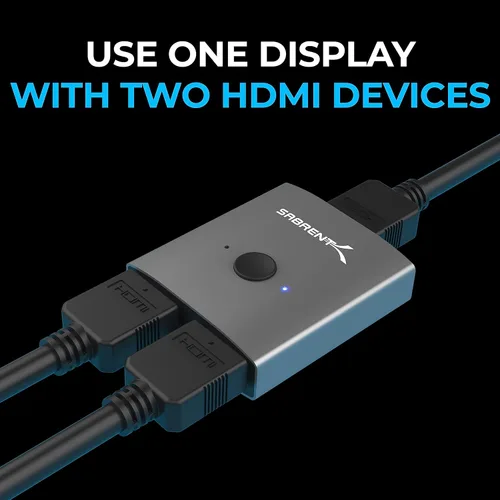 Vista 7 de SABRENT - Conmutador HDMI, conmutador HDMI 4K a 60 Hz, divisor 2 en 1 salida, compatible con HDR, 3D, Dolby, compatible con computadoras portátiles