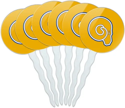 Vista 253 de Abilene Christian - Juego de 6 palillos para cupcakes con logotipo secundario