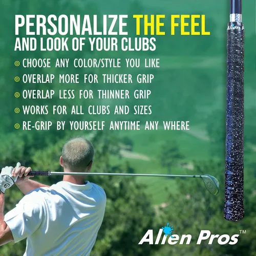 Vista 6 de ALIEN PROS Paquete de 6 cintas de envoltura de agarre de golf Skull & Magic Mix - ReGrip en 1 minuto