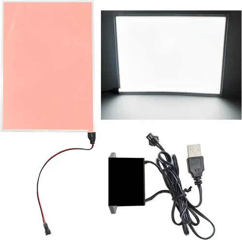 Vista 10 de El Panel de retroiluminación 8.2 x 5.9 pulgadas, panel de luz electroluminiscente, luz de fondo cortable, lámina de papel neón para decoración
