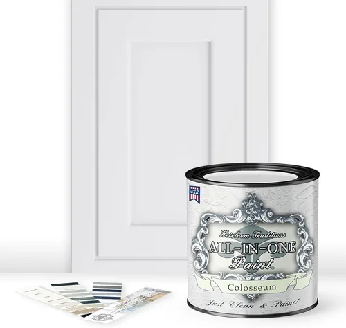 Vista 187 de Pintura TODO EN UNO, Abbey (gris cálido), Muestra de 8oz - Pintura duradera para gabinetes y muebles. Imprimación y capa superior incorporadas,