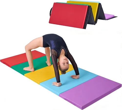 Vista 8 de Esterilla de gimnasia (4 x 8 x 2 pulgadas) / 4 x 10 x 2 pulgadas, estera plegable para ejercicios de aeróbic, esteras gruesas para estirar