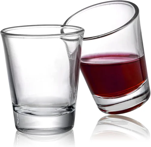 Vista 4 de Tebery 30 Piezas Vasos de Chupito de 60ml, Juego de 2oz Vasos de Chupito de Base Pesada, Vasos de Chupito de Vidrio Redondo, Vidrio Transparente