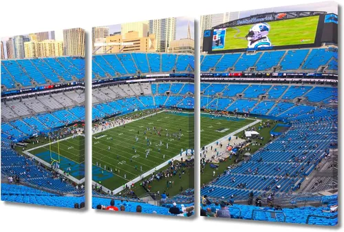Vista 53 de TUMOVO MetLife Stadium - Decoración de pared de Nueva York, 3 piezas, lienzo, arte de pared para decoración del hogar, juegos de fútbol americano