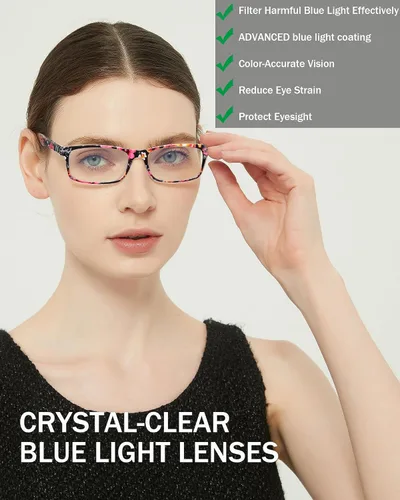 Vista 9 de Lentes de lectura para mujer, elegantes lectores con bloqueo de luz azul, anteojos para mujer, anteojos de computadora de moda