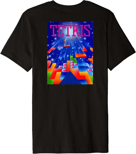 Vista 2 de Tetris 1989 Cover Art Premium Camiseta, Negro