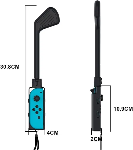 Vista 3 de Golf Culb para Nintendo Switch Joy-Con Controller accesorios deportivos para Mario Golf-Super Rush - Paquete de 2 negro