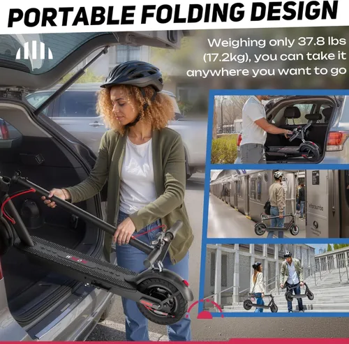 Vista 14 de Windone Electric Scooter for Adults, 430W Peak Motor, 19MPH & 17-Mile Range, Foldable Commuter Scooter with 10" Shock-Absorbing Tires & Dual Braking