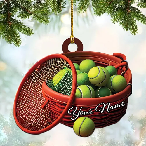 Vista 16 de Adorno plano acrílico personalizado para niña, jugador de tenis, regalo para amantes del tenis, jugador de tenis, adorno de Navidad para árbol de Tn1