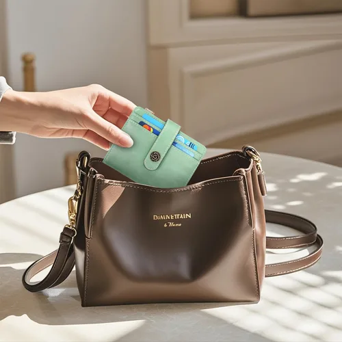 Vista 6 de APHISON Cartera pequeña para mujer, con bloqueo Rfid, de piel, delgada, plegable, con tarjetero y bolsillo para monedas