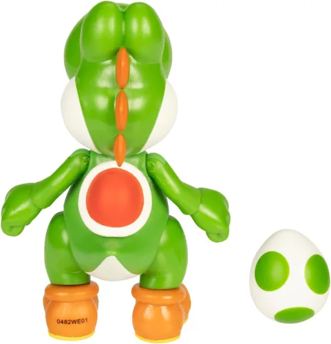 Vista 4 de Super Mario Figuras de acción de 4" Yoshi verde con huevo