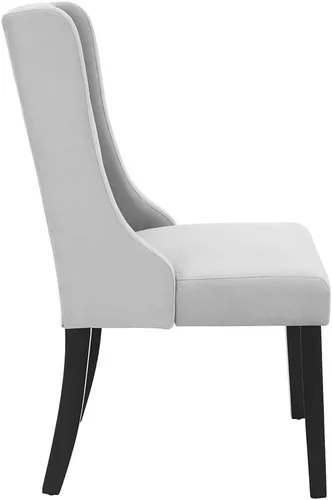Vista 4 de Modway Renew Parsons Performance - Sillas auxiliares de terciopelo para comedor, juego de 2 unidades, color gris claro