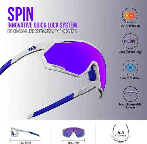 Vista 5 de Hot Buttered Gafas de sol HB SPIN Gafas de sol de rendimiento para hombres, mujeres, ciclismo, pesca, correr, conducir